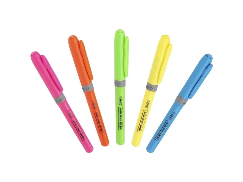 Overstregningspen BIC Highlighter Grip orange med skrå spids - (12 stk.)