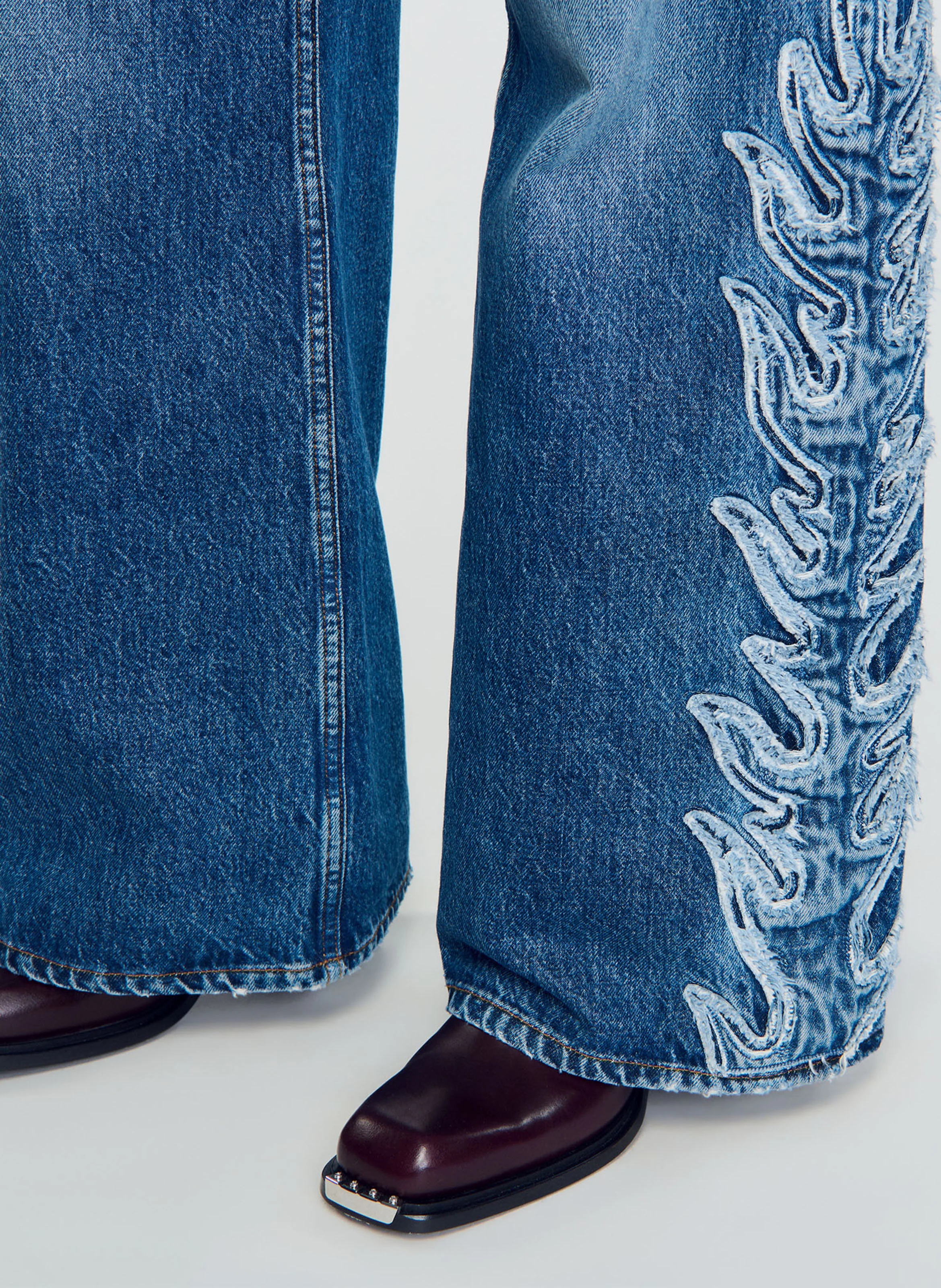 Jean large en coton | Bleu