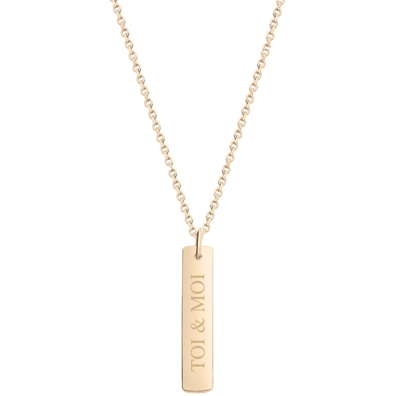 Collier homme barrette en or 18 K