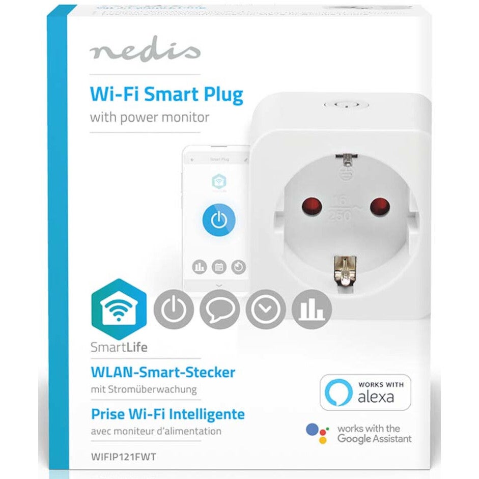 Nedis WIFIP121FWT Smartlife smart stekker met energiemeter