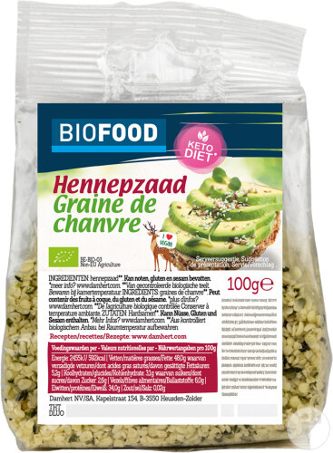 Damhert Biofood Graines De Chanvre Bio Sachet 100g