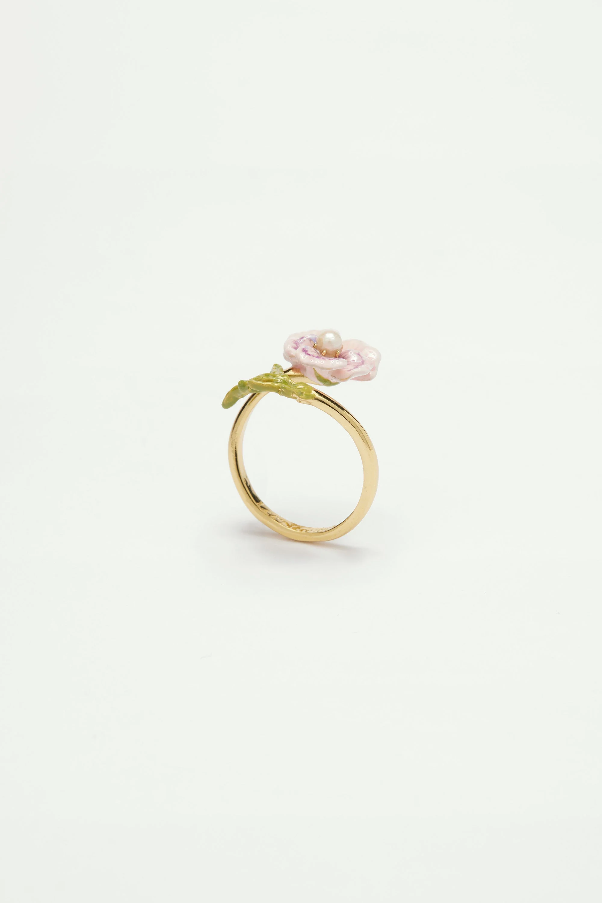 Bague ajustable penséeperle | Rose
