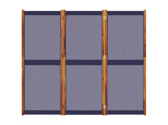 Cloison de séparation 3 panneaux bleu foncé 210x180 cm