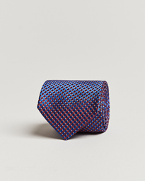 Eton Silk Geometric Weave Tie Navy