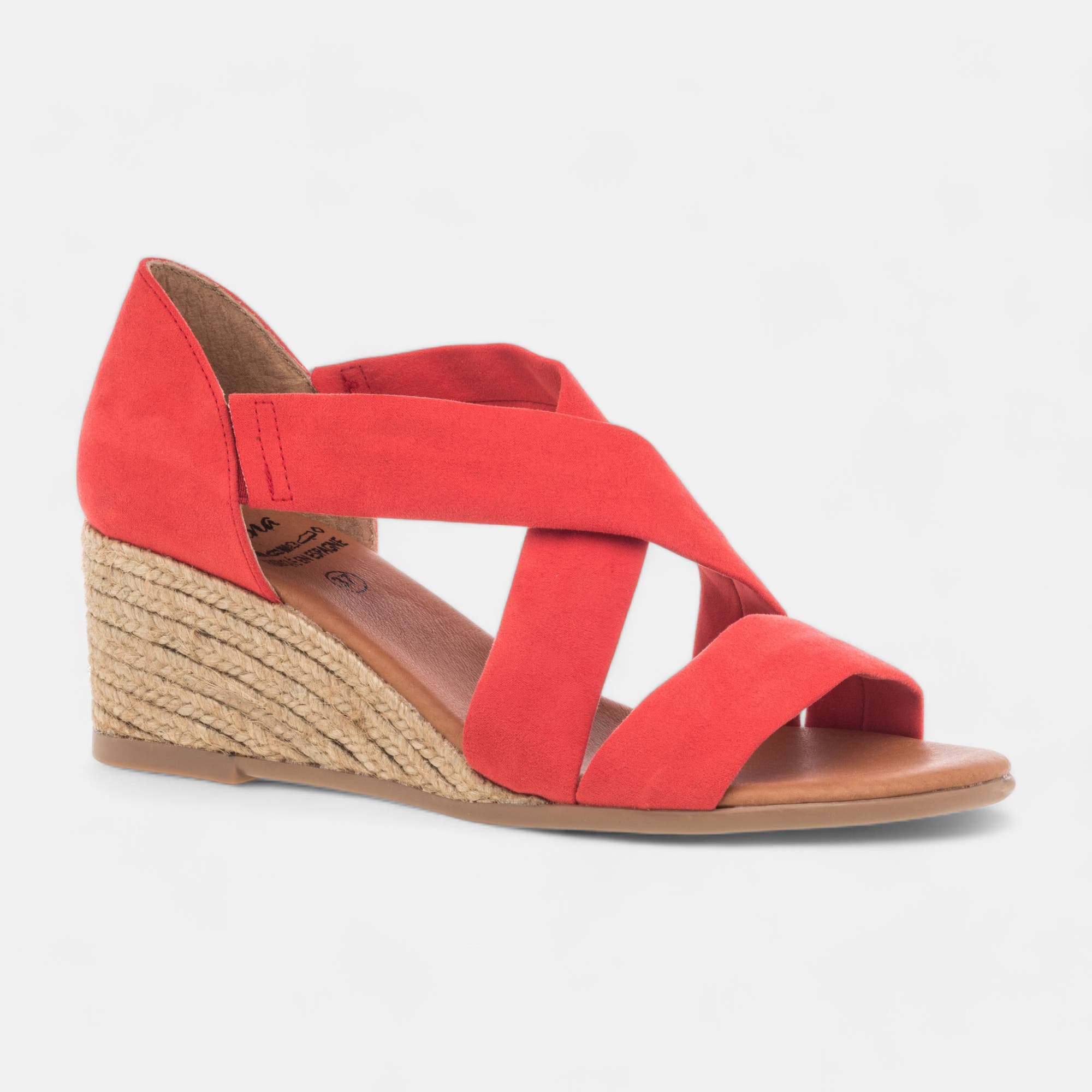 Sandales à talon compensé Femme rouge