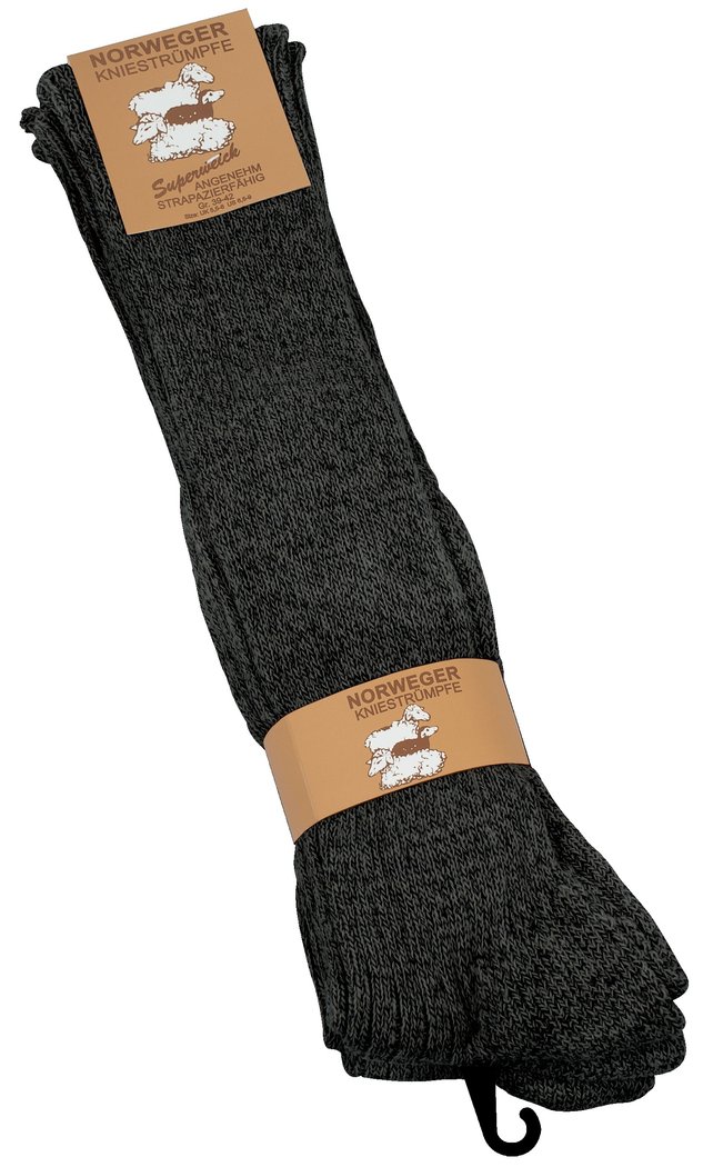 Cotton Prime® Norweger Kniestrümpfe 3 Paar, mit Wolle