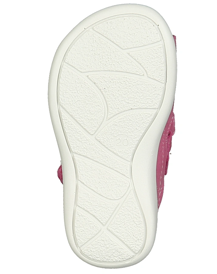 Leder-Sandalen BITA mit Glitzerblume in rosa