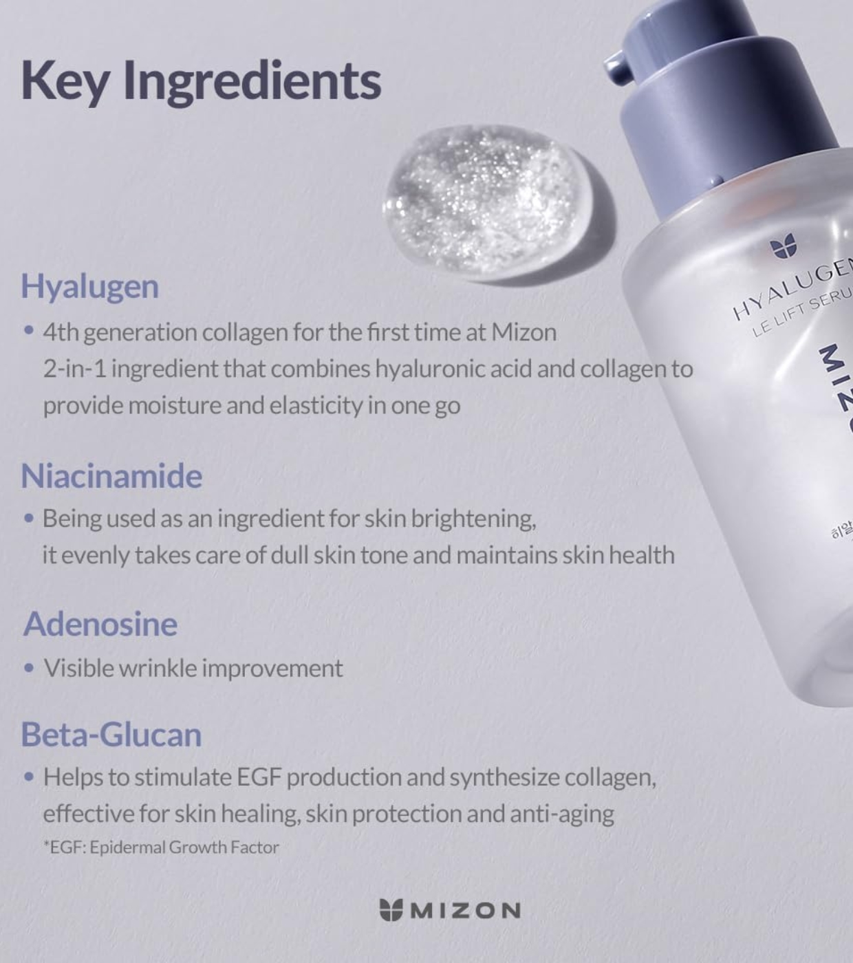 Mizon - *Hyalugen* - Sérum facial hidratante Le Lift Serum