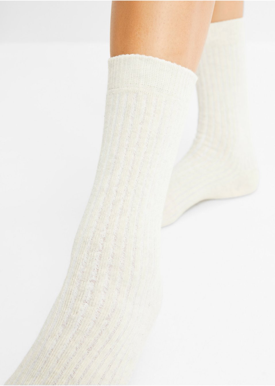 Lot de 4 paires de chaussettes thermo avec intérieur éponge et effet côtelé