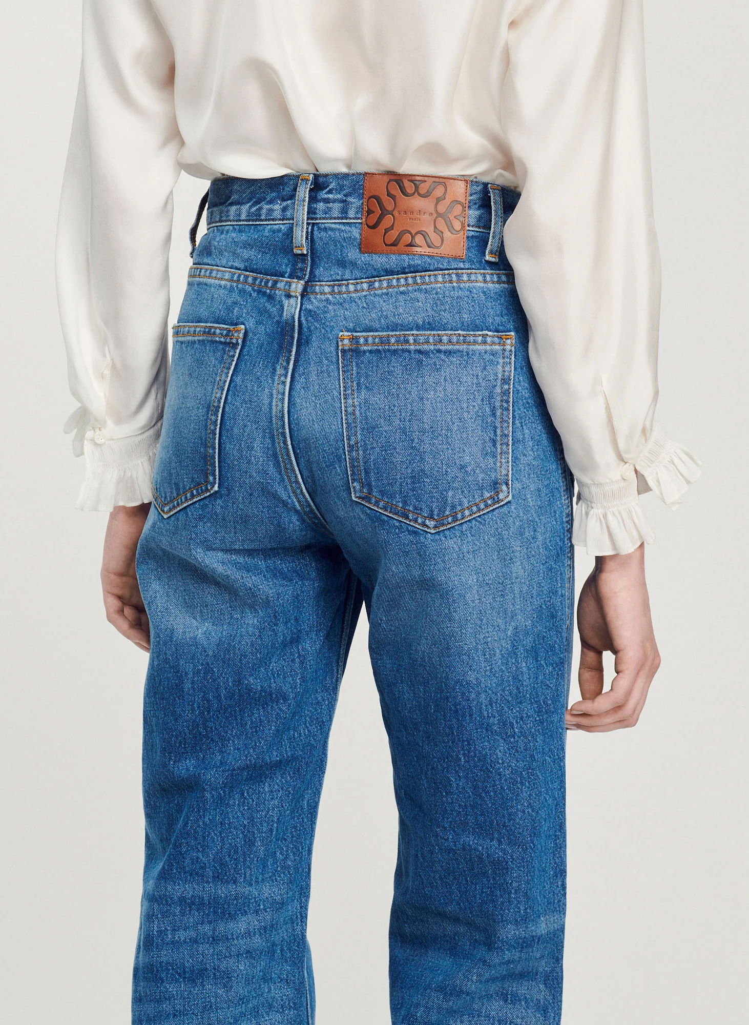 Jean flare en coton| Bleu