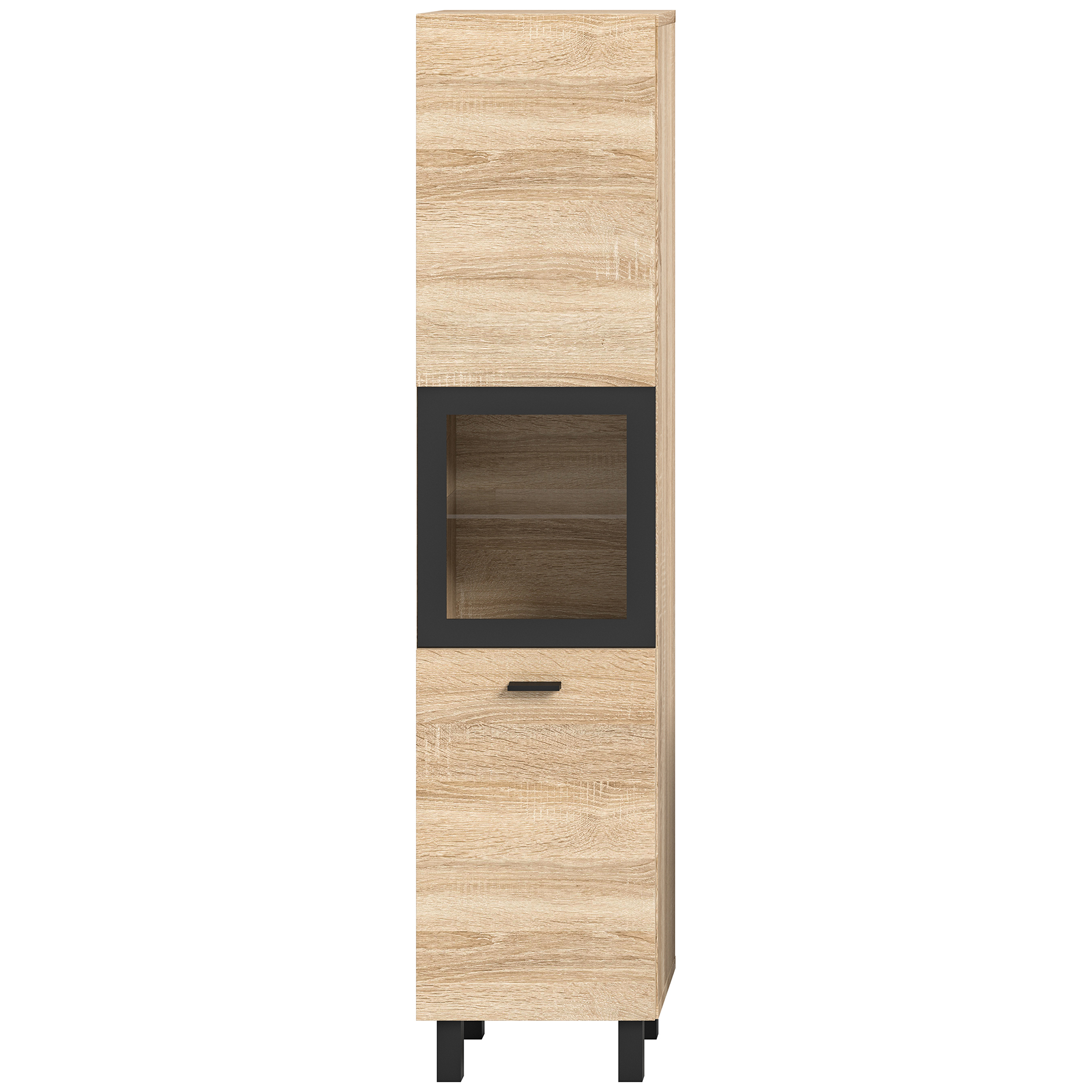 Badschrank BOSTON Sonoma Eiche-schwarz - 30 cm