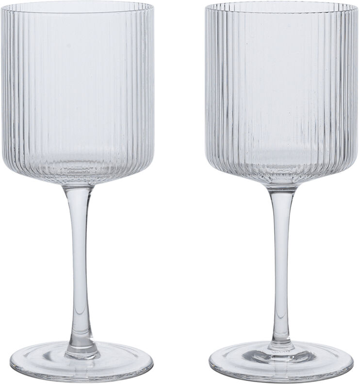 ferm LIVING Ripple White Wine Glasses - Set of Clear