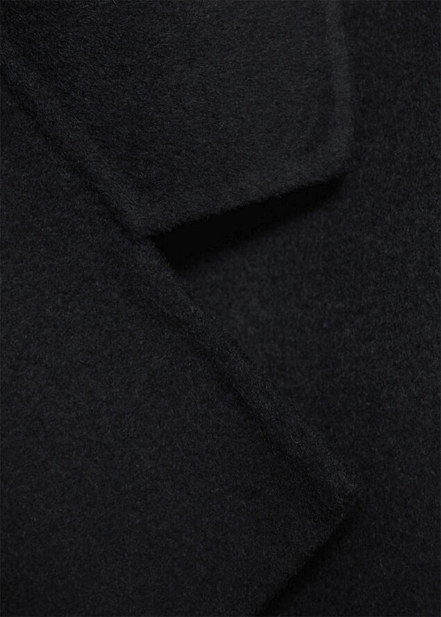 MANGO Handmade oversized wool coat Black