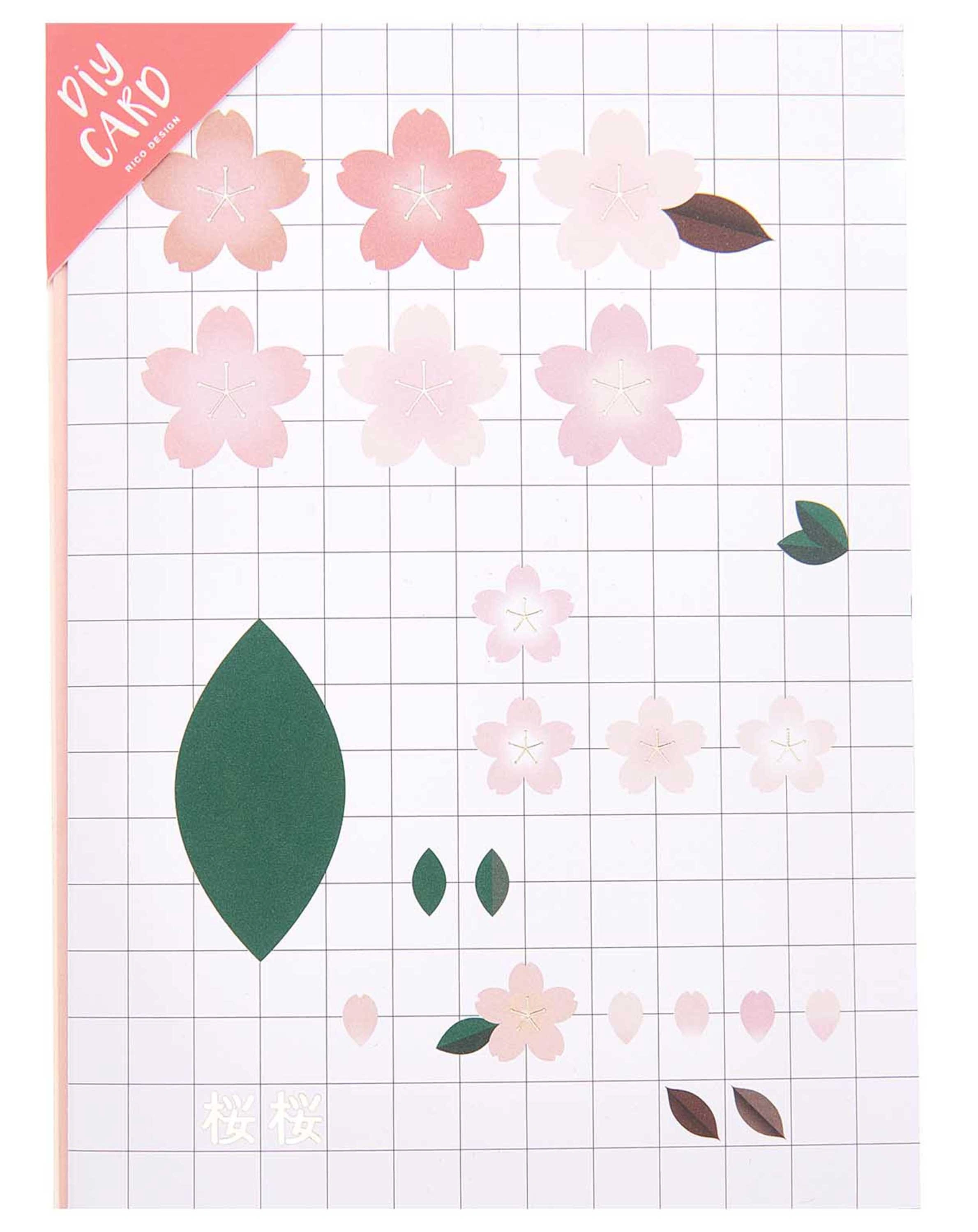 Grußkartenset DIY SAKURA SAKURA 4-teilig in rosa