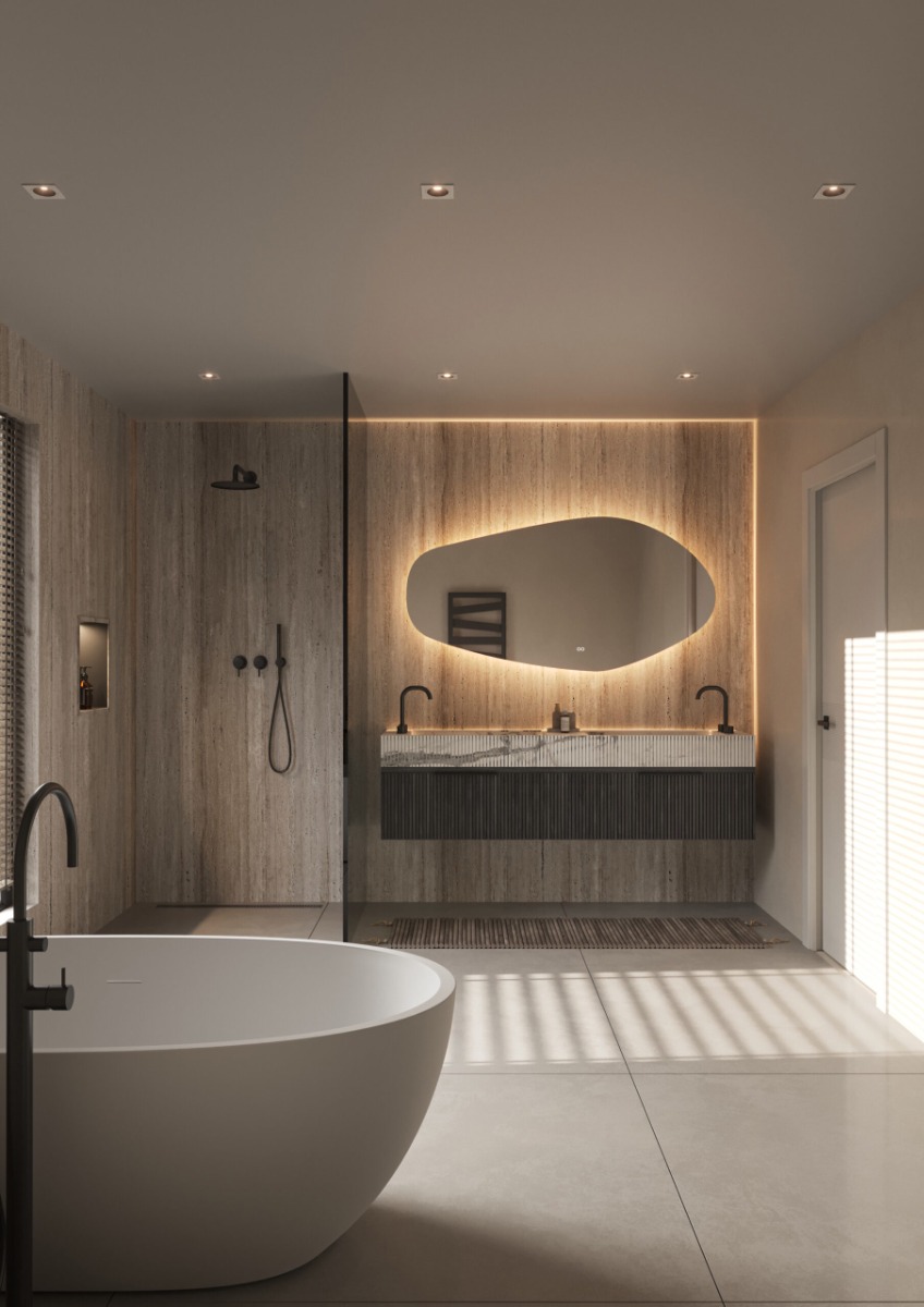 Hipp Design 21000 spiegel organisch 140x75cm met verlichting