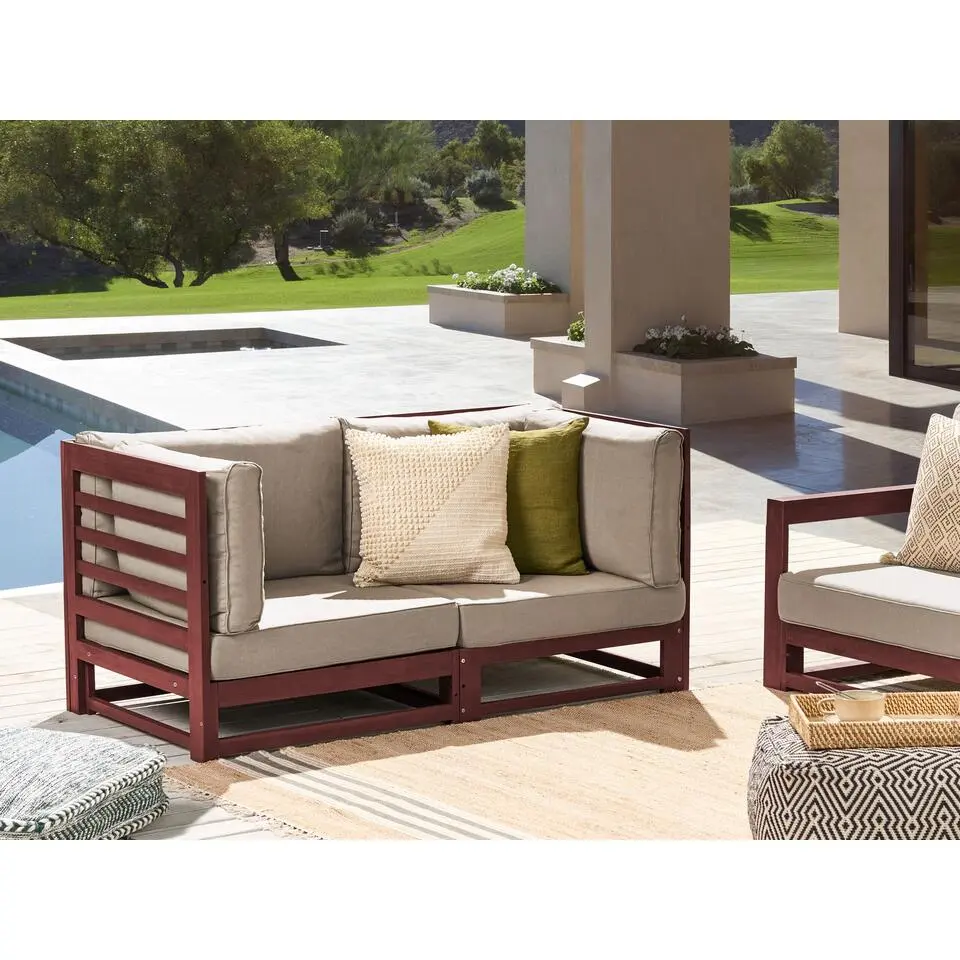 TRANI - Loungebank 2-zits - Mahonie - Acaciahout