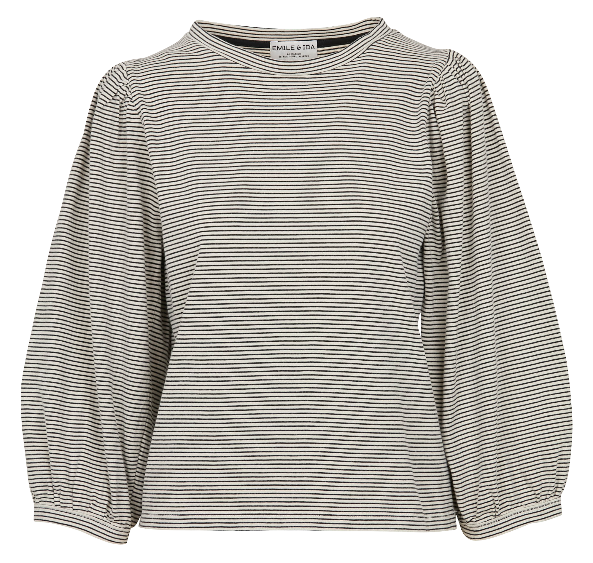 AGATHE - Tee-shirt ample rayé en coton bio | Noir