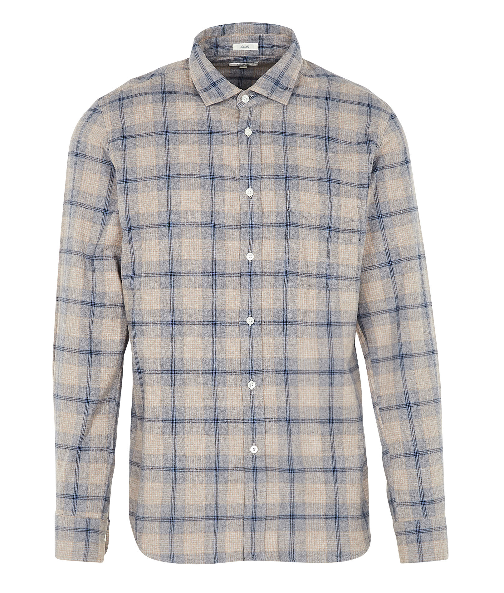 STORM - Chemise col classique slim-fit à carreaux en coton| Gris