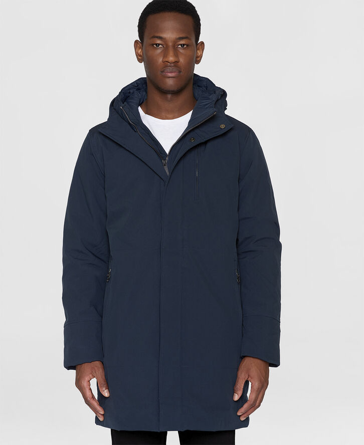 Knowledge Cotton Apparel Long Soft Shell Jacket - GRS/Vegan Total eclipse