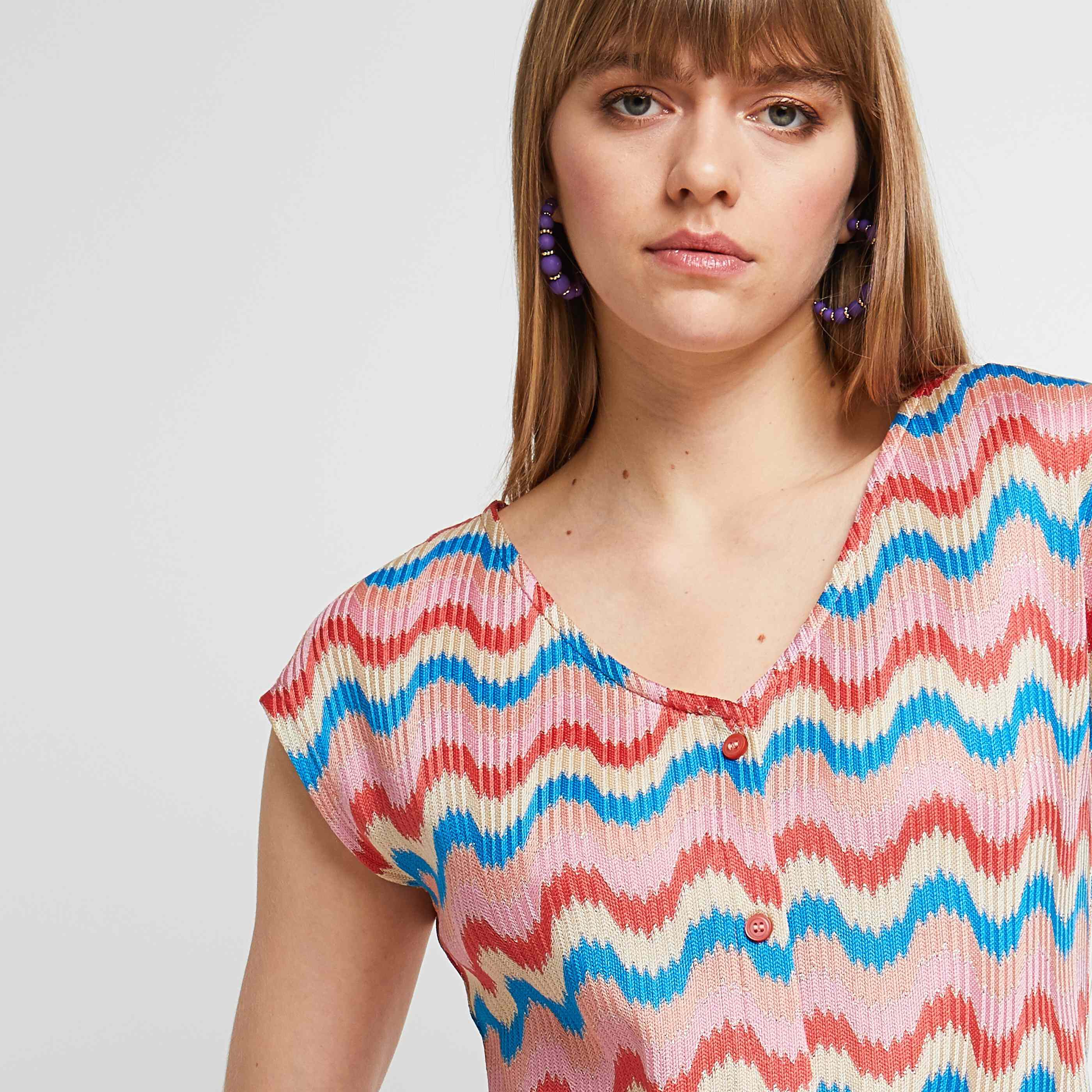 Tshirt gaufré femme - ROSE