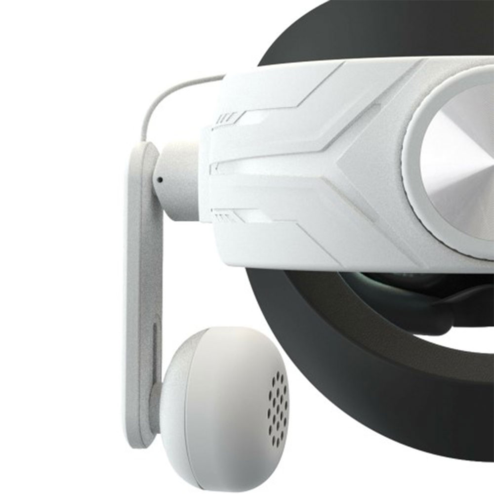 Meta Quest 2 / 3 Kabelgebundene Kopfhörer mit grössenverstellbaren Clips (ca. 2.5 - 3.4 cm) - Weiss