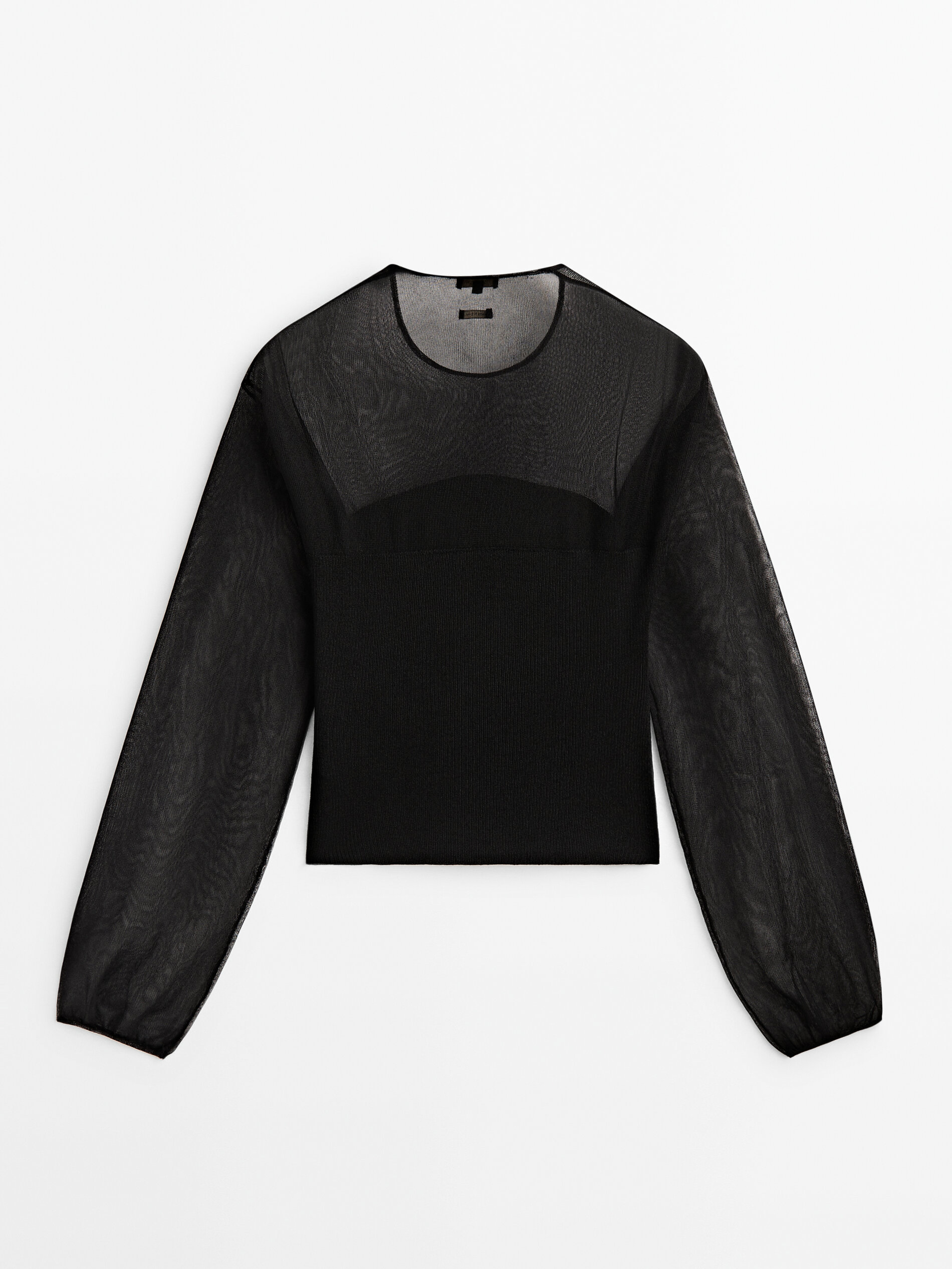 Malha jersey com trama combinada - PRETA
