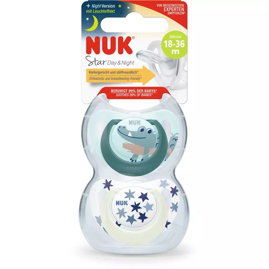 NUK Schnuller Star Day & Night , Gr. 3 in grünblau