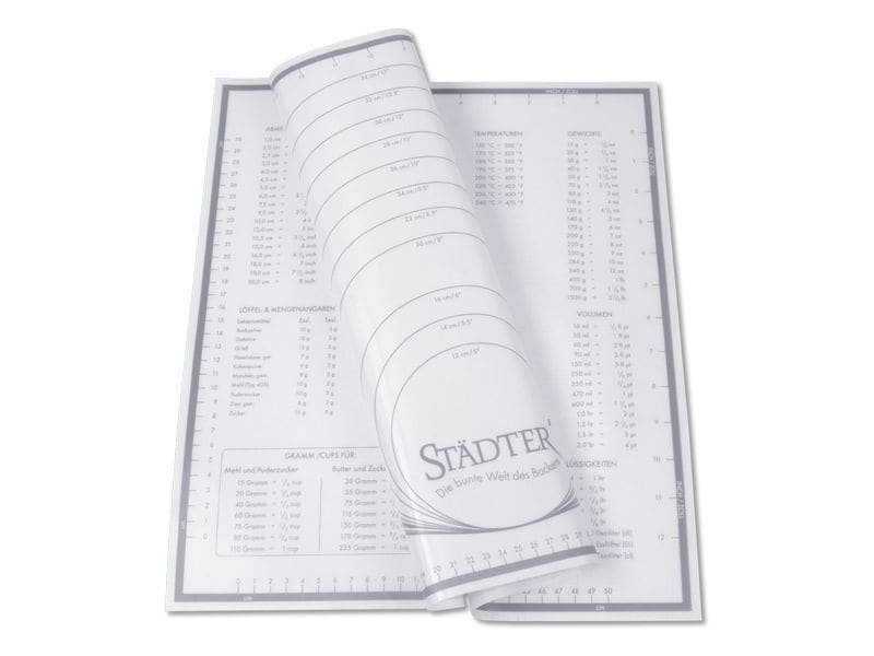 Städter Backmatte 60 x 40 cm 1 Stück, Weiss, 60 x 40 cm Silikon Unterlage zum Backen