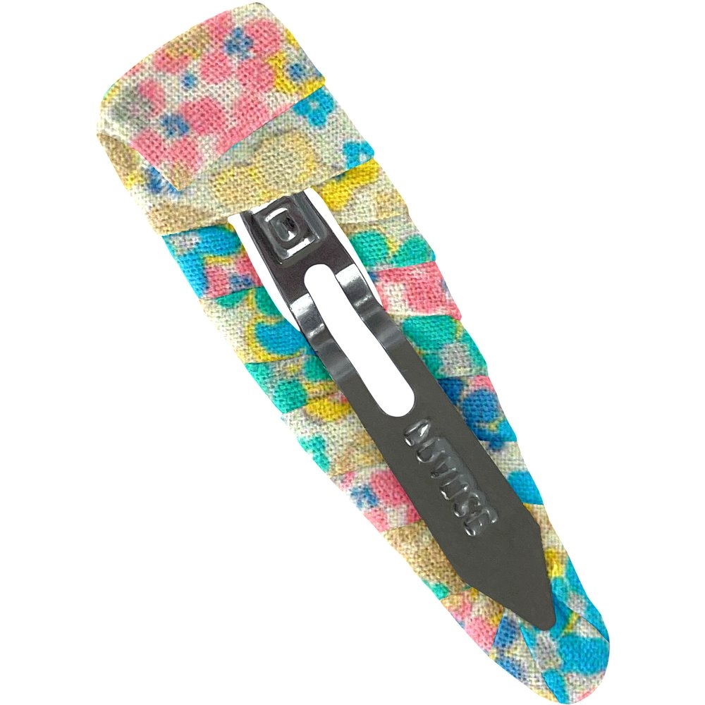 Barrette Clic-Clac Tissu Pâquerette Vintage