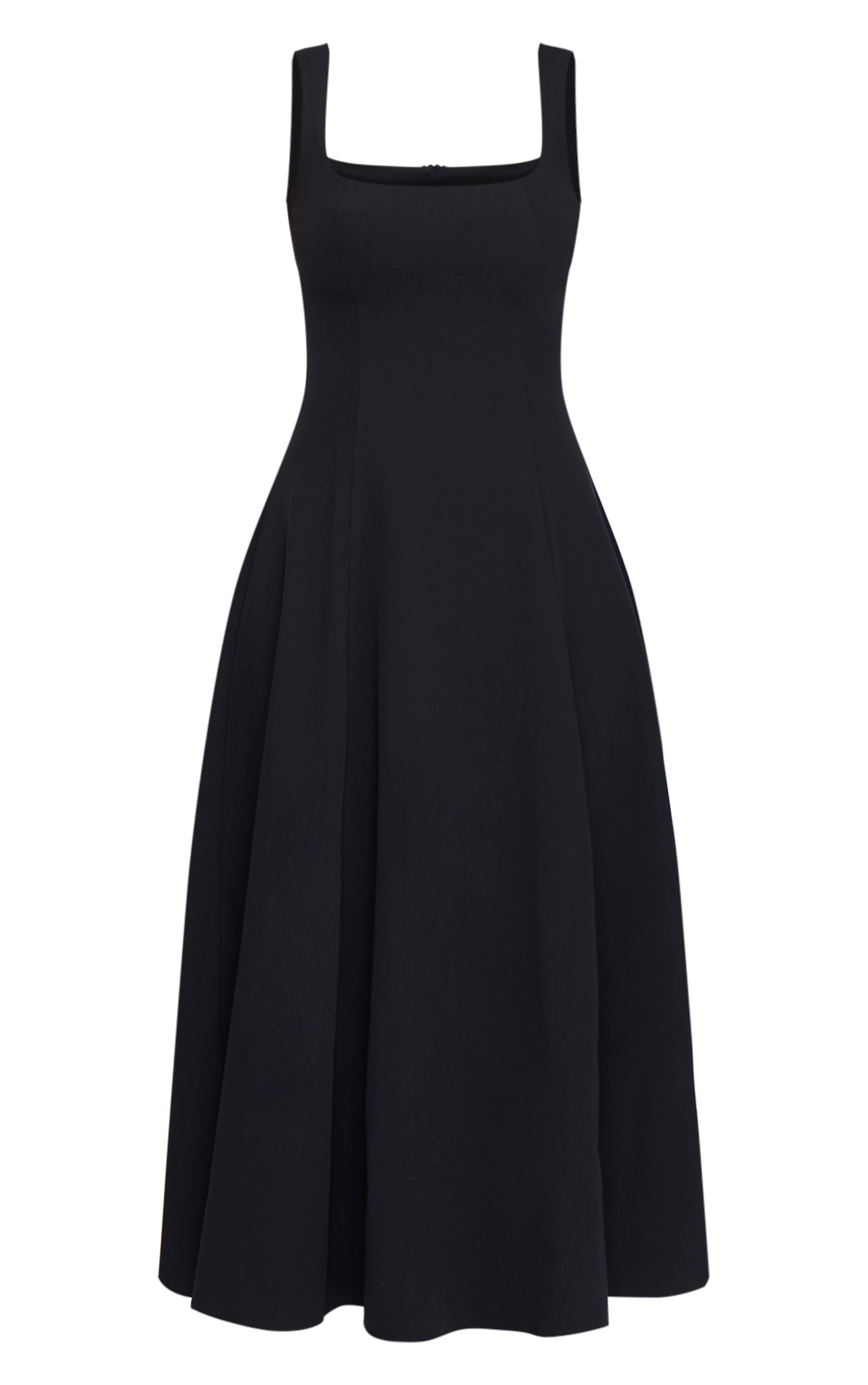 Noir Robe Midaxi Col Carré Tall