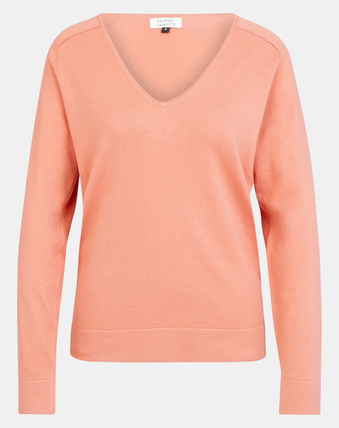 Galeries Lafayette Pull Dya Col V saumon