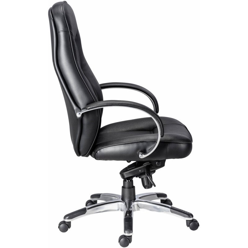Fauteuil de bureau Kolos cuir - avec accoudoirs, appui-tête - Mécanisme Basculant axe décalé - Pied aluminium