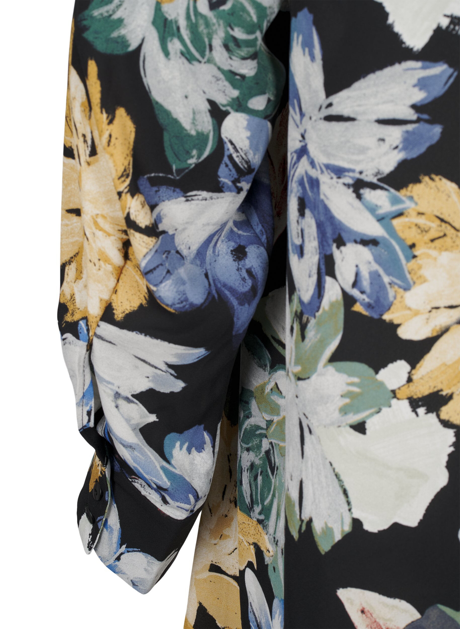 Langærmet kjole med blomsterprint