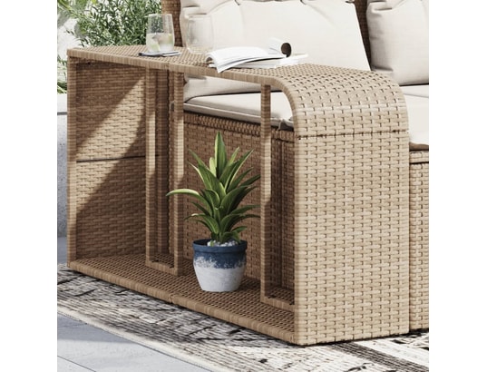 VIDAXL - Patère étagères de rangement 2 pcs beige résine tressée
