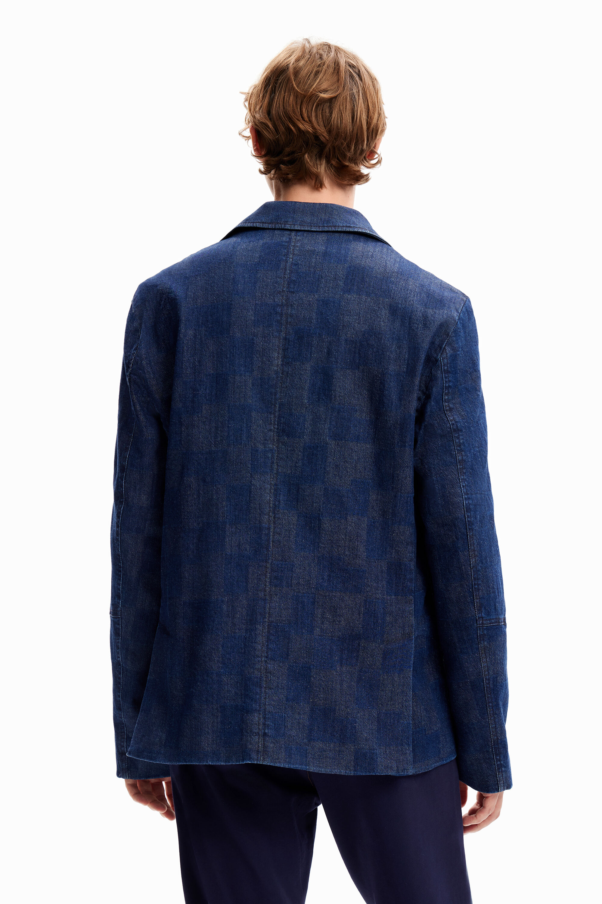Blazer jean carreaux
