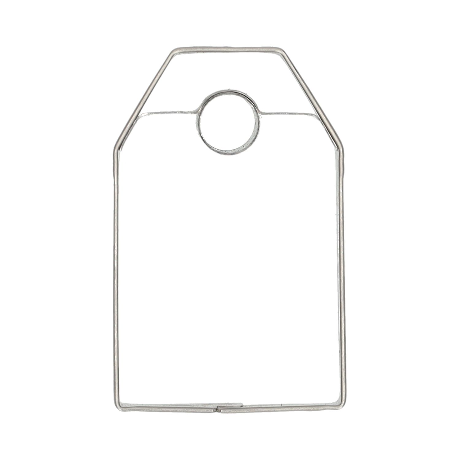 Uitsteekvorm hangtag, recycled rvs