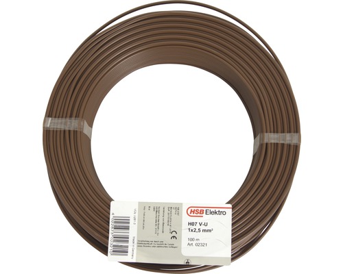 Kernkabel H07 VU 1x2,5 mm² 100 m bruin 02321