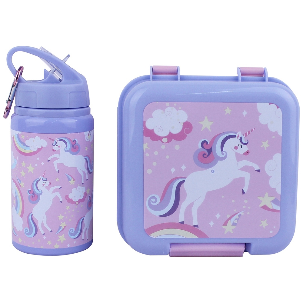 Einhorn-Lunchbox- und Flaschenset