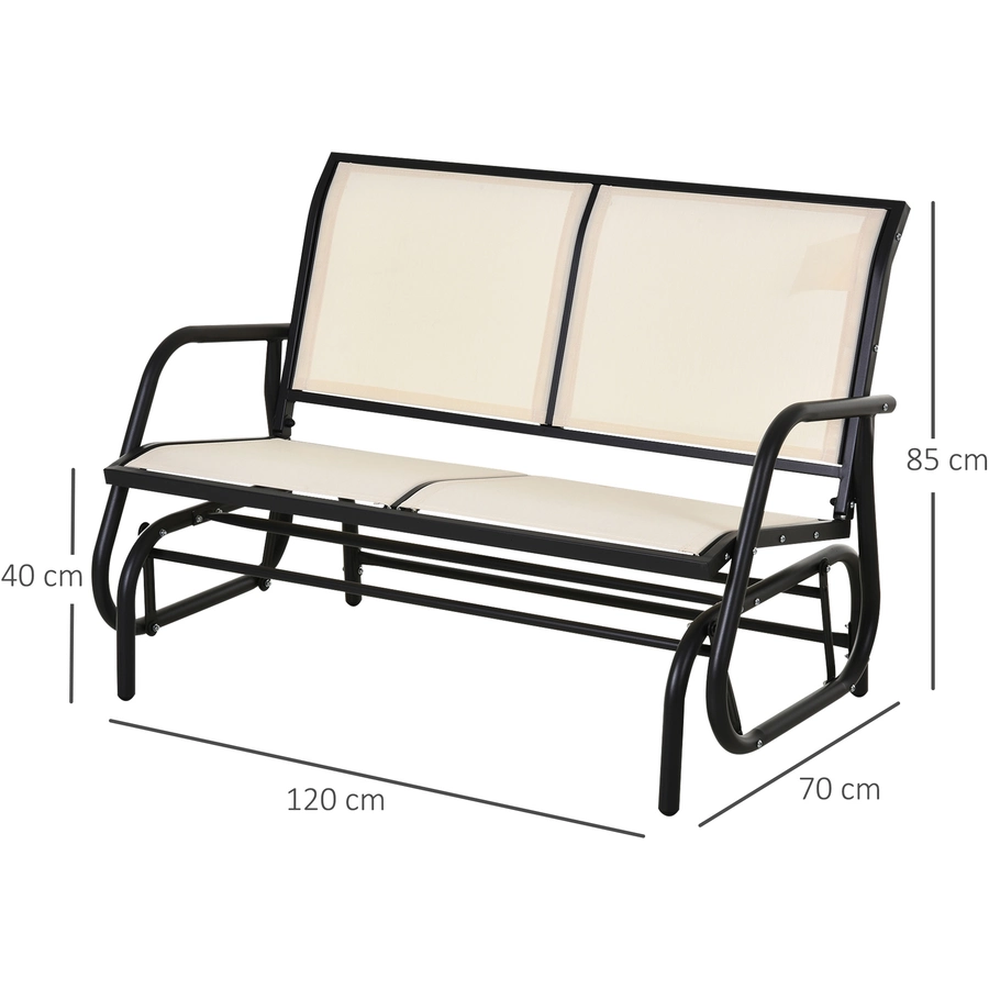 Outsunny Sitzbank mit Schaukelfunktion beige