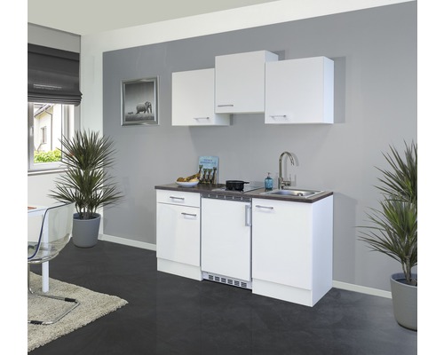 Flex Well enkele keuken met apparatuur Lucca 150,5 cm wit mat gedemonteerd omkeerbaar uitvoering 00011410