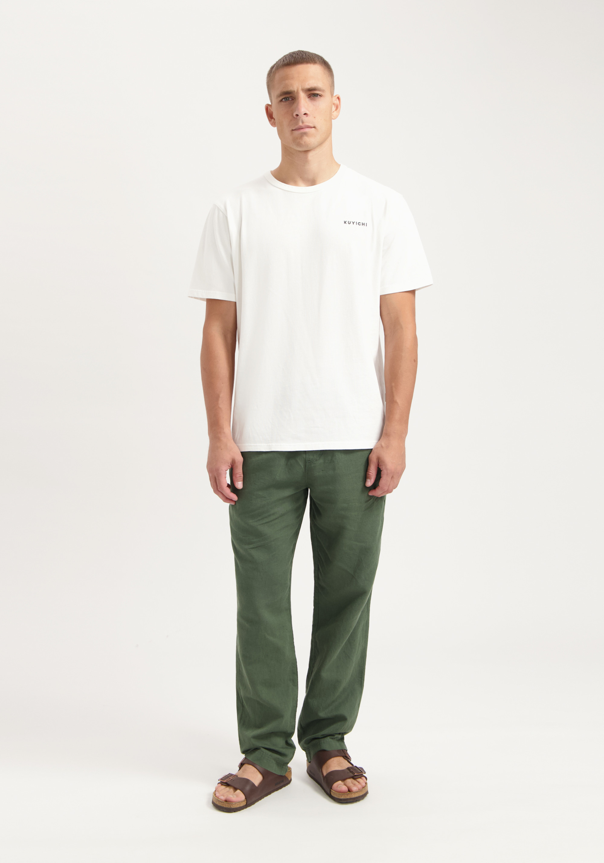 Kuyichi Leinenhose Tyler Moss Green