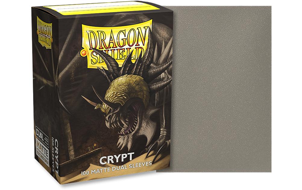 Kartenhülle Dual Matte: Crypt Standardgrösse Silber 100Deckbox mit 100 Kartenhüllen im Format 63 x 88 mm