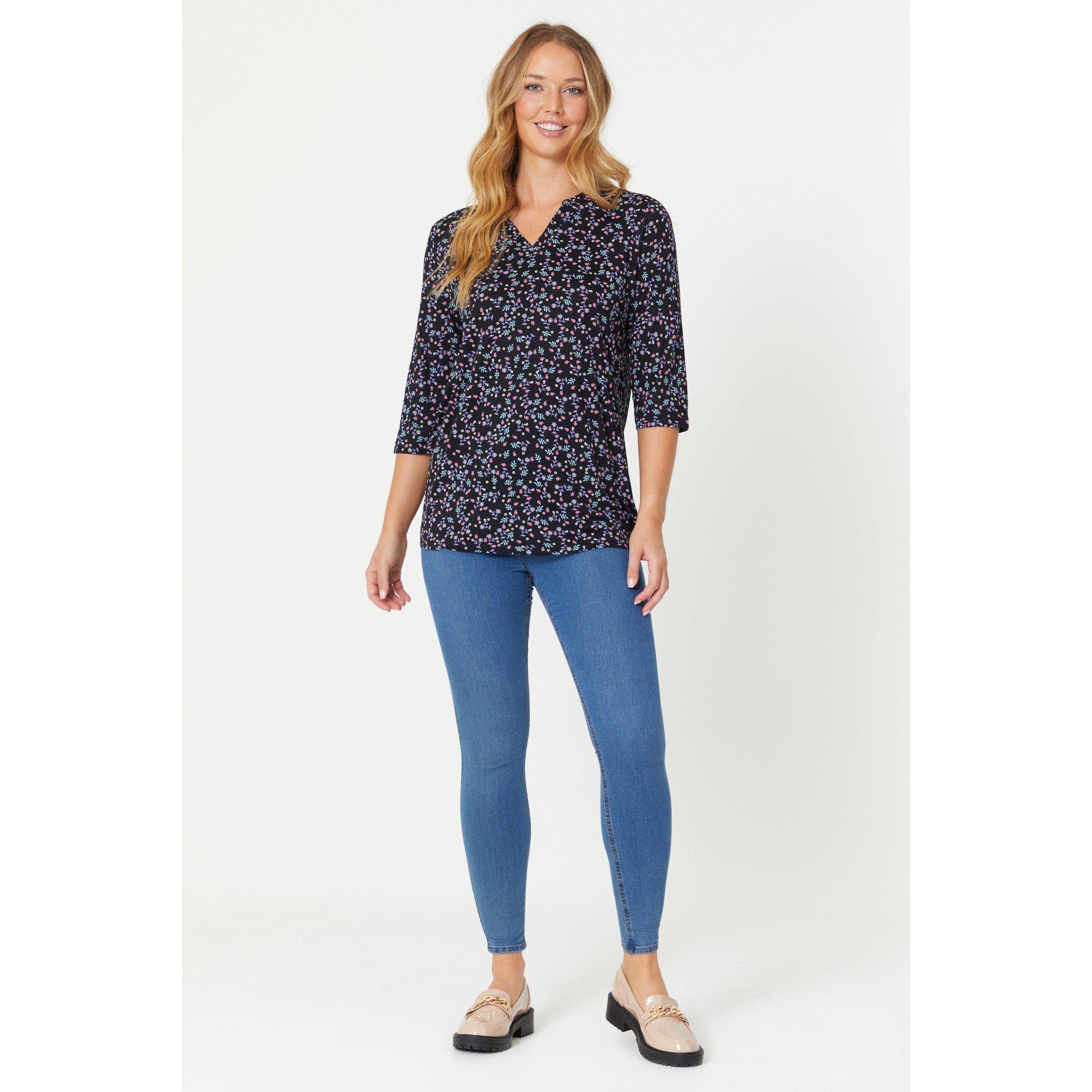 Be You Studio Ditsy Open Collar Tunic