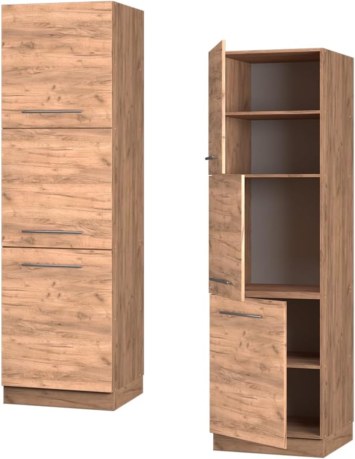 Vicco Herdumbauschrank Fame-Line, Goldkraft Eiche, 60 cm