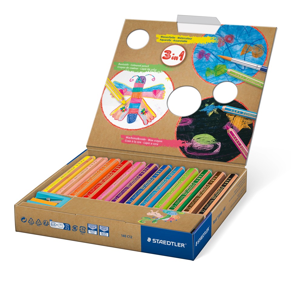 Staedtler - Noris Junior Chunky 3i1 Farveblyanter - 12 stk. (+2 år)