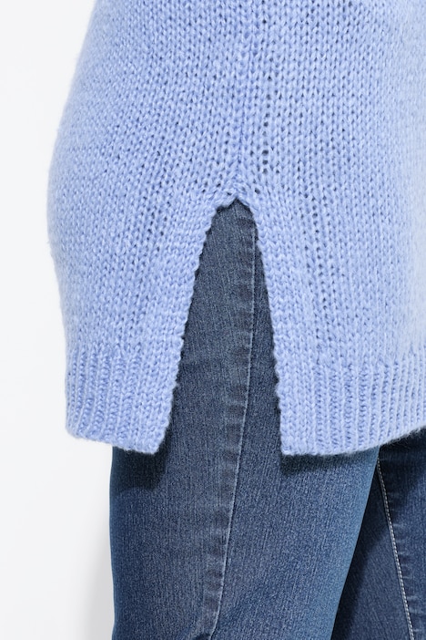 Pullover, Classic Fit, Grobstrick, Ausschnitt mit Spitze