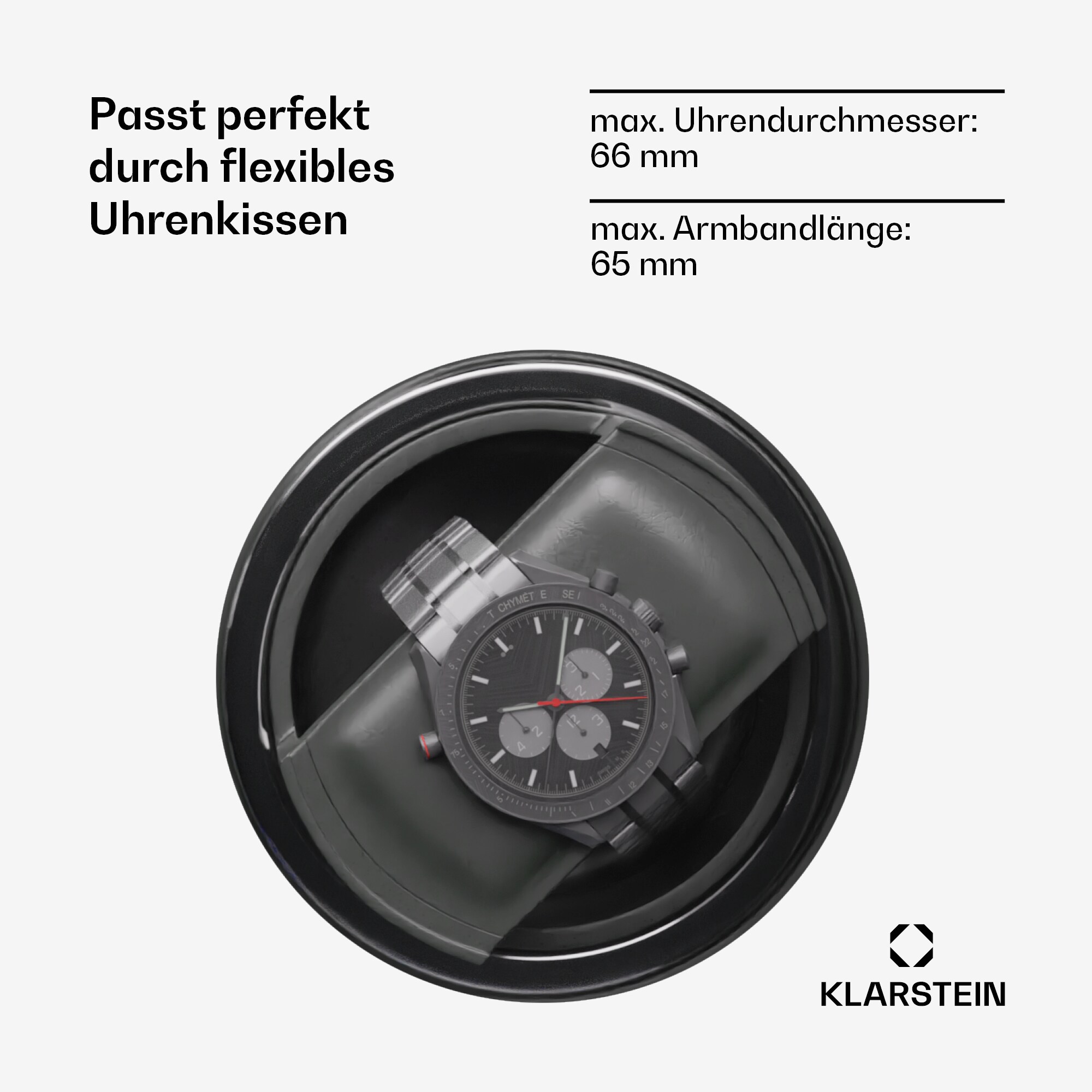 Verdon 9 Uhrenbeweger 9 Uhren 3 Modi 5 Geschwindigkeiten LED Fernbedienung Schwarz