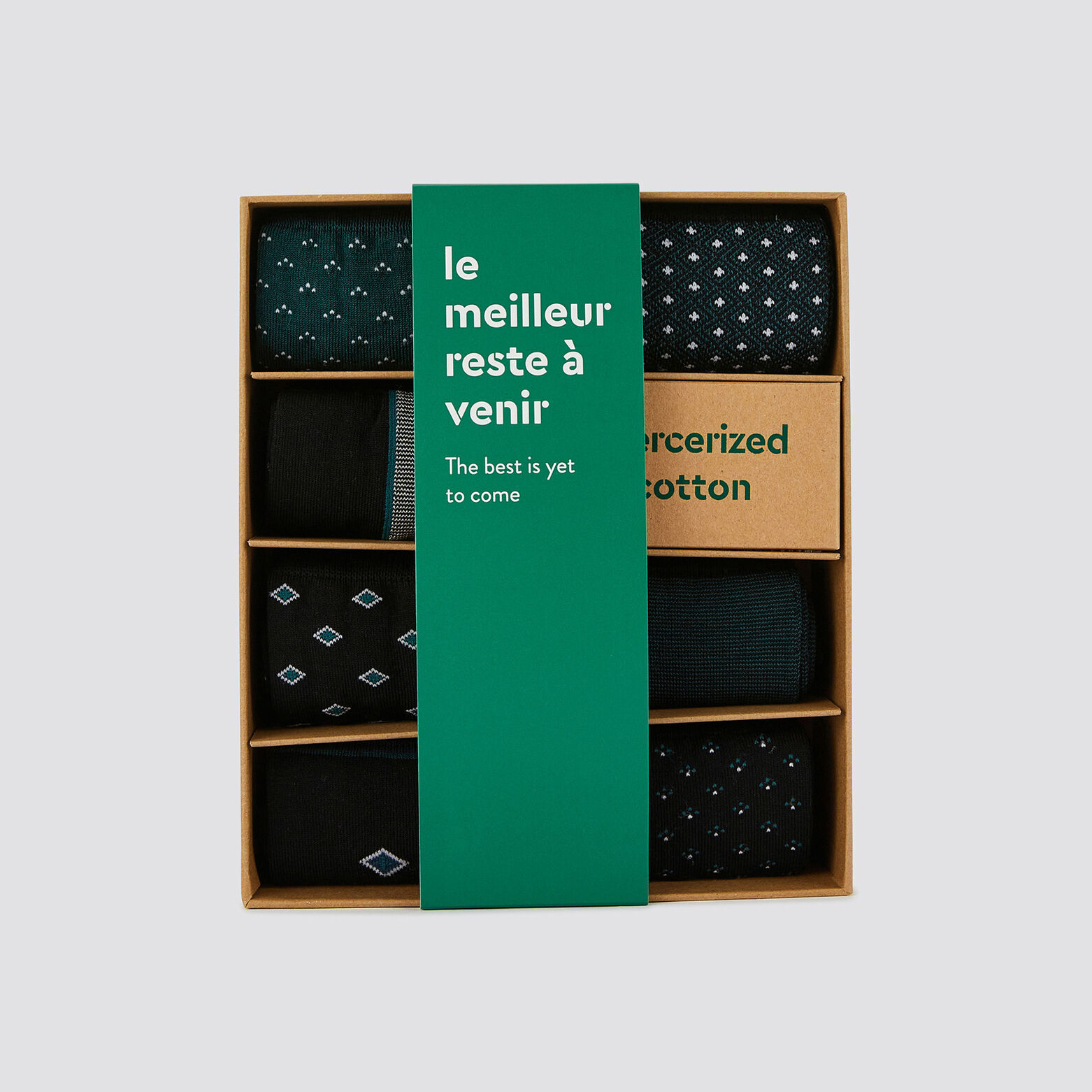 Coffret cadeau de 7 paires de chaussettes fantaisi Noir/ Gris