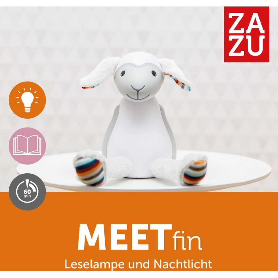 Zazu™ Fin - Nachtlicht  Leselampe Grau
