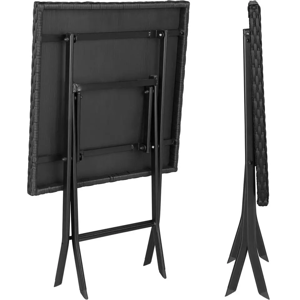 tectake Wicker balkonset Trevi, Zwart